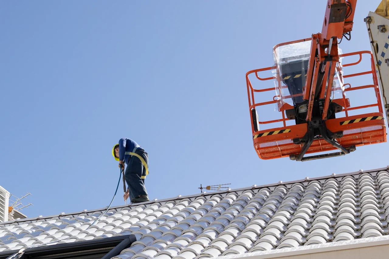 Professional roof cleaning service