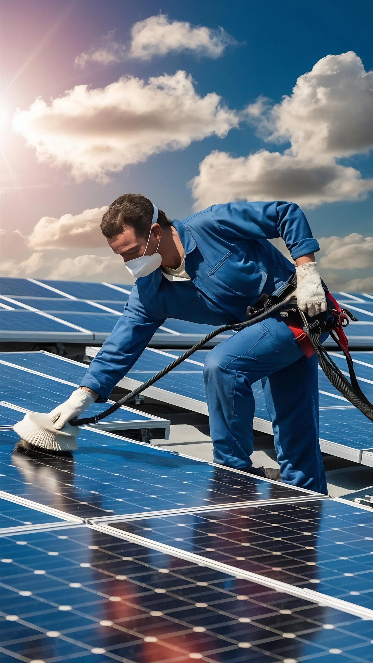 Professional solar panel cleaning service